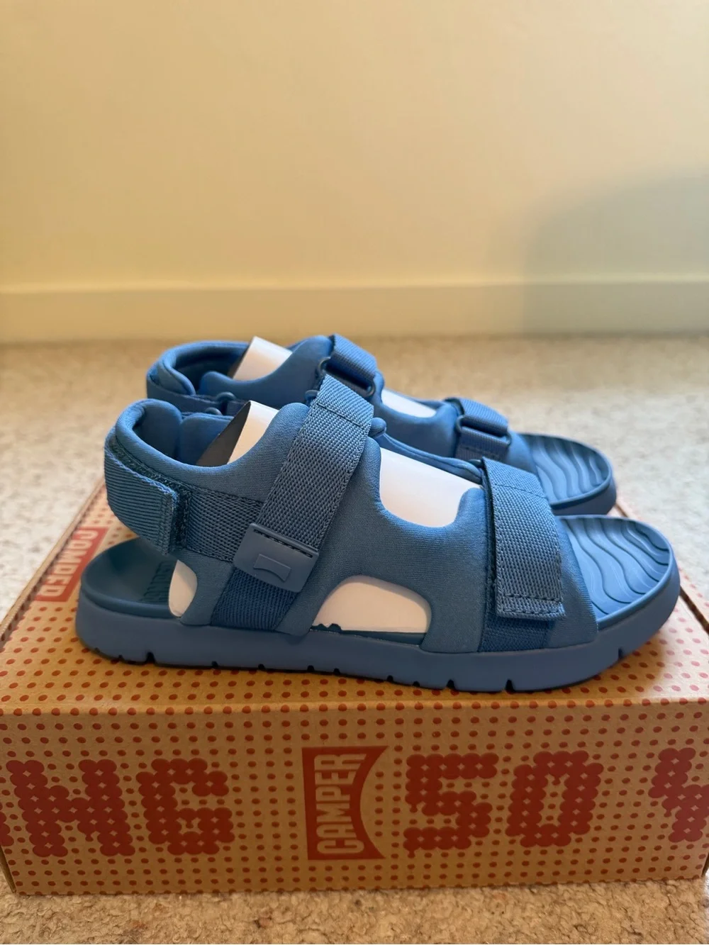 Camper Kids Oruga Blue Sport Sandals EU 35 US 3 Adjustable Straps